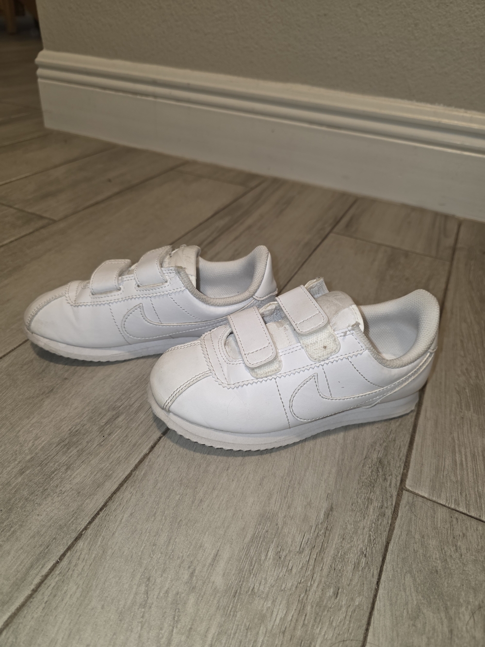 Kids Nike Cortez White Velcro Sneakers - Classic Casual Shoe